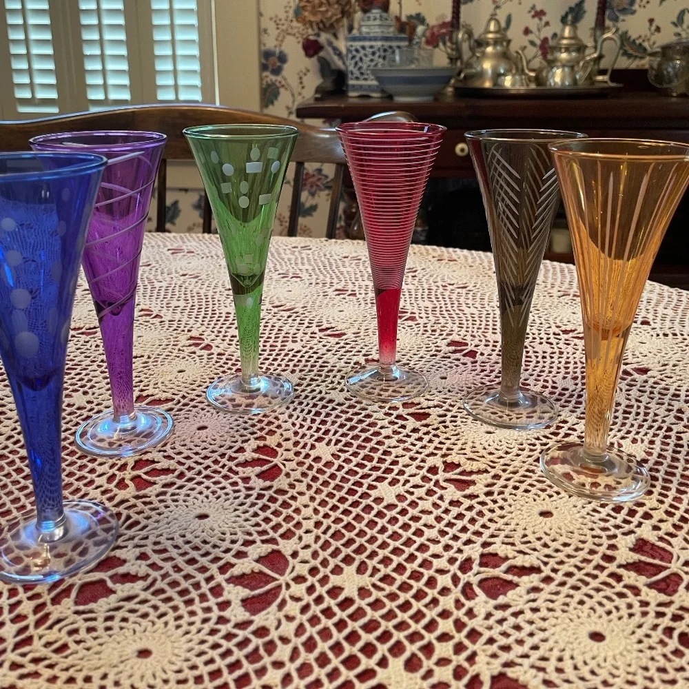 Mikasa liqueur stems multi color/design